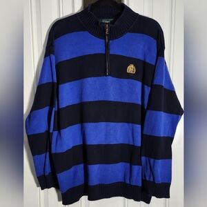 Polo Ralph Lauren 2 tone blue striped 1/4 zip sweater men's size 3x